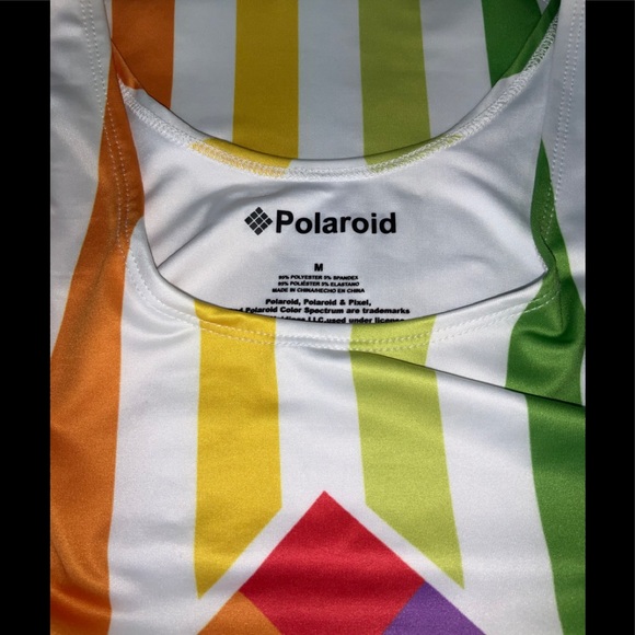 New Polaroid Swimsuit Rainbow Bathing Suit Large - Picture 5 of 5